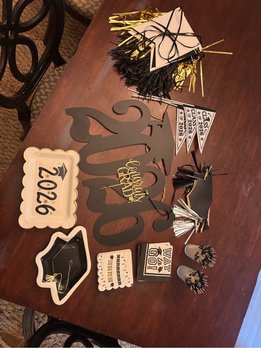 2026 Graduation Party Decorations - Black and Gold -